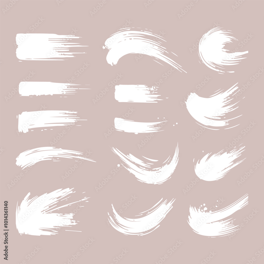 Fototapeta premium Set of Ink brush stroke silhouettes in various shapes and sizes