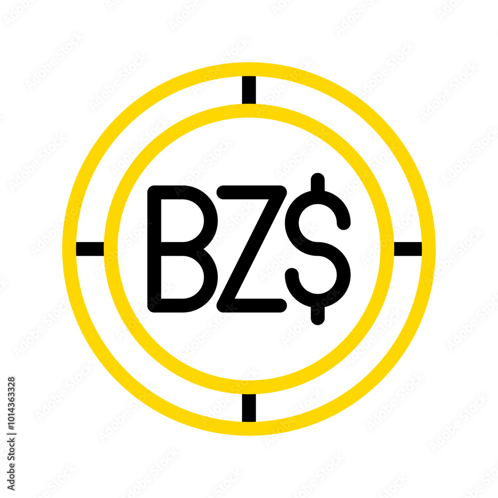 Belize dollar currency icon. financial coin symbol with modern color outline style. editable stroke illustration. Belize dollar currency icon. financial coin symbol with modern color outline style. editable stroke illustration.
