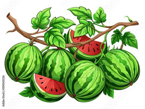 watermelon vector illustration - vector illustration of watermelon isolated on white, watermelon vector art