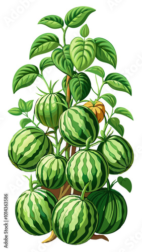 watermelon vector illustration - vector illustration of watermelon isolated on white, watermelon vector art