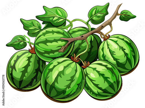 watermelon vector illustration - vector illustration of watermelon isolated on white, watermelon vector art