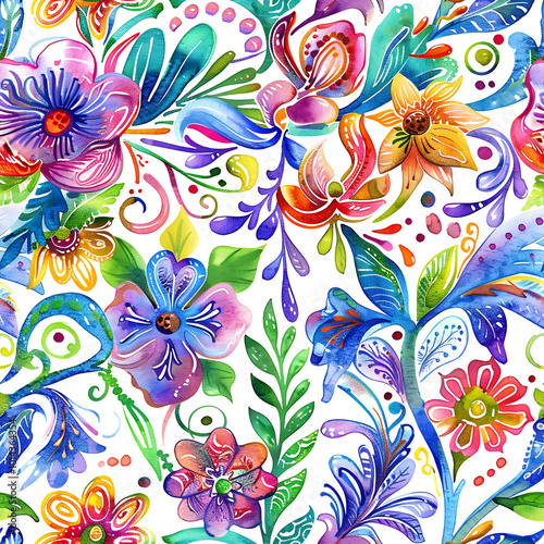 Beautiful Hippie Flowers Pattern