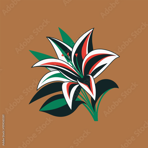 Elegant Peruvian Lily vector art illustration