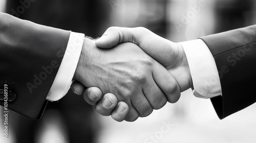 Close-Up of Professional Business Handshake in Office Setting