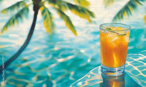 A tropical drink by the pool.