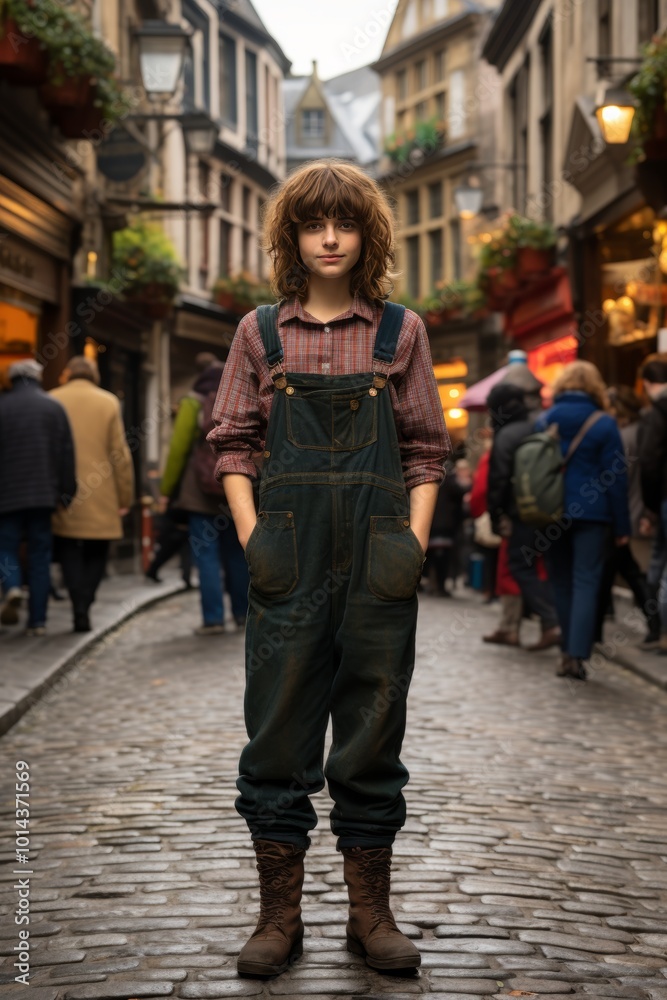 Chic minimalist denim overalls with wide legs paired with a simple top for effortless style