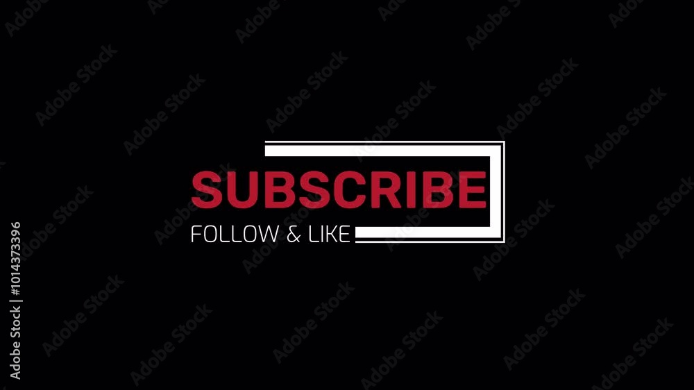 Red and white 'Subscribe' button with 'Follow and Like' text. Perfect for social media. Red and white 'Subscribe' button with 'Follow and Like' text. Perfect for social media.