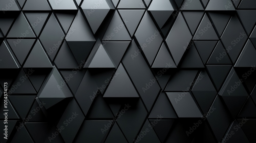 Abstract Black Triangle Pattern with Geometric Shapes and Depth Abstract Black Triangle Pattern with Geometric Shapes and Depth
