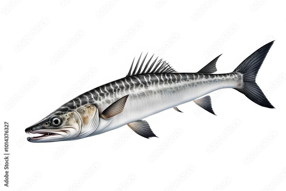 Barracuda fish on white background, Ai Generated Barracuda fish on white background, Ai Generated