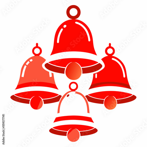 christmas bells with ribbon