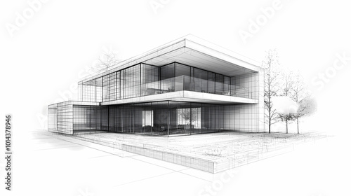 Continuous line simple house. One line illustration of housing,real estate,property. Single line vector illustration.