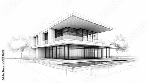 Continuous line simple house. One line illustration of housing,real estate,property. Single line vector illustration.