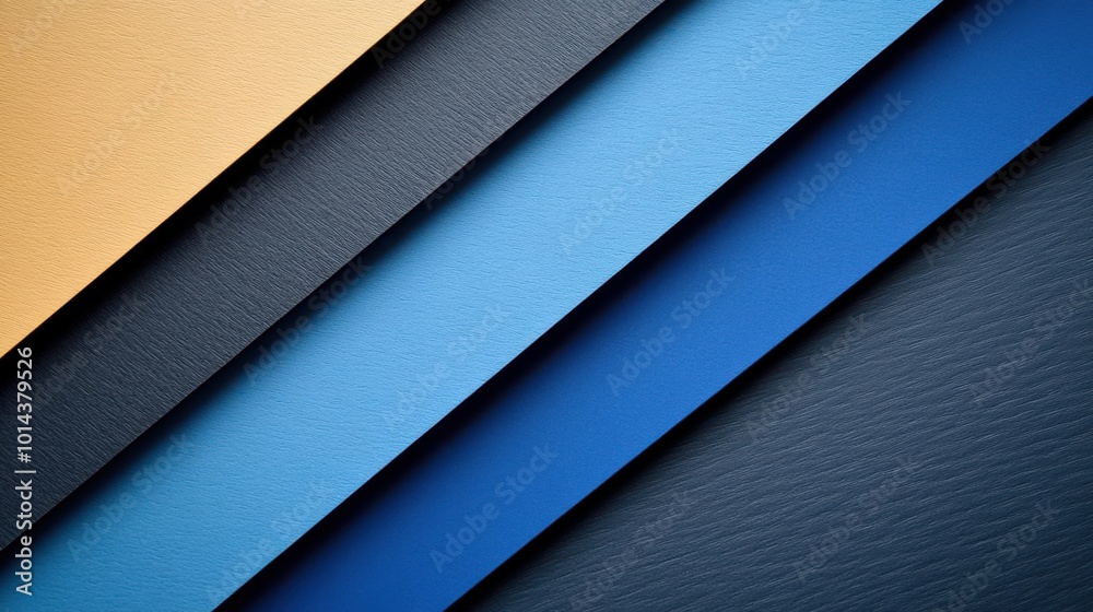 Abstract Diagonal Pattern of Textured Blue and Yellow Stripes on a Dark Background Abstract Diagonal Pattern of Textured Blue and Yellow Stripes on a Dark Background