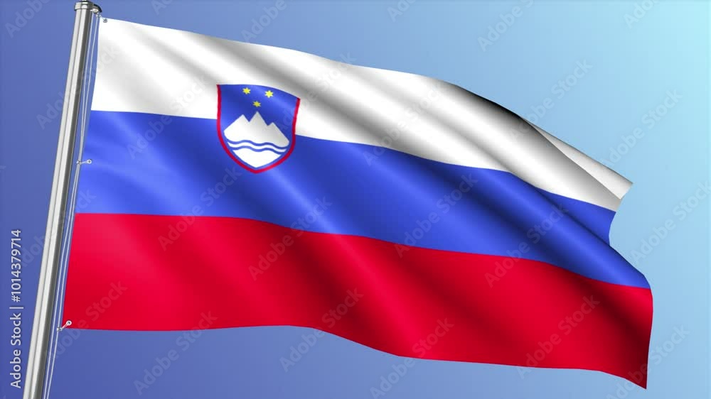 Slovenia Flag Waving Loop Slovenia Flag Waving Loop