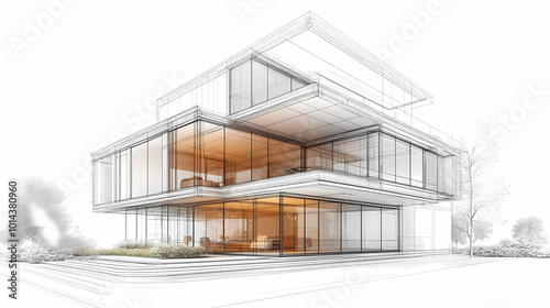 Continuous line simple house. One line illustration of housing,real estate,property. Single line vector illustration.