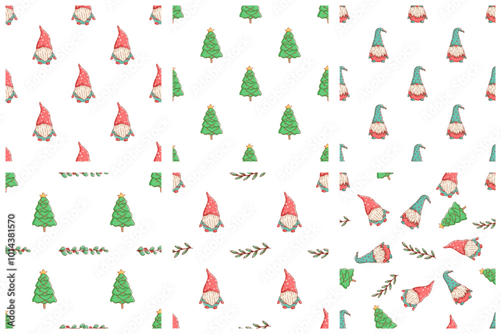 christmas doodle icons seamless pattern. cute christmas illustration christmas doodle icons seamless pattern. cute christmas illustration