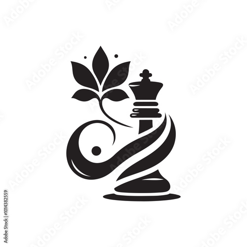 Chic Chess Piece Silhouette Icon Logo: A Modern Design Perfect for Chess Clubs, Strategic Branding, and Intellectual Property Projects