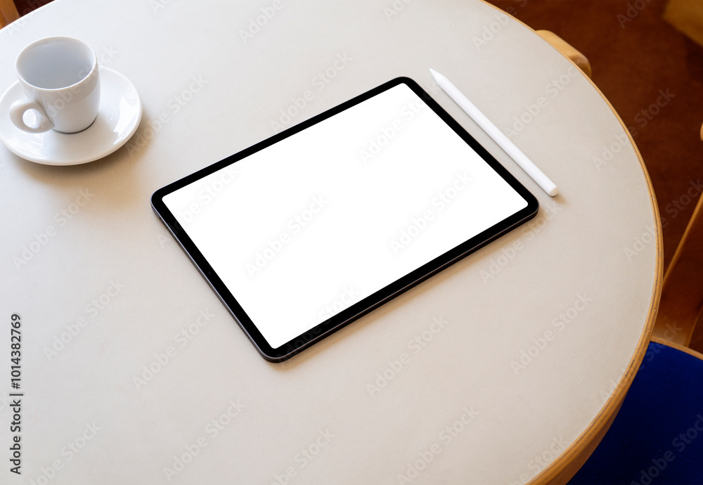 Digital Device Mockup, Tablet, Pad, Empty Screen, Blank, Table, Desk, Business Digital Device Mockup, Tablet, Pad, Empty Screen, Blank, Table, Desk, Business