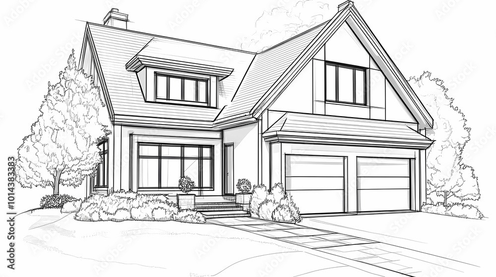 Continuous line simple house. One line illustration of housing,real estate,property. Single line vector illustration. Continuous line simple house. One line illustration of housing,real estate,property. Single line vector illustration.