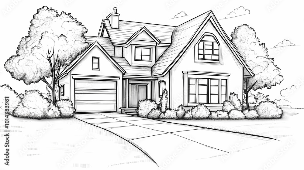 Continuous line simple house. One line illustration of housing,real estate,property. Single line vector illustration. Continuous line simple house. One line illustration of housing,real estate,property. Single line vector illustration.