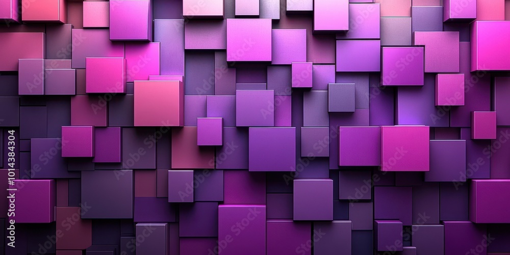 Abstract Geometric Pattern of Purple and Pink Cubes Abstract Geometric Pattern of Purple and Pink Cubes