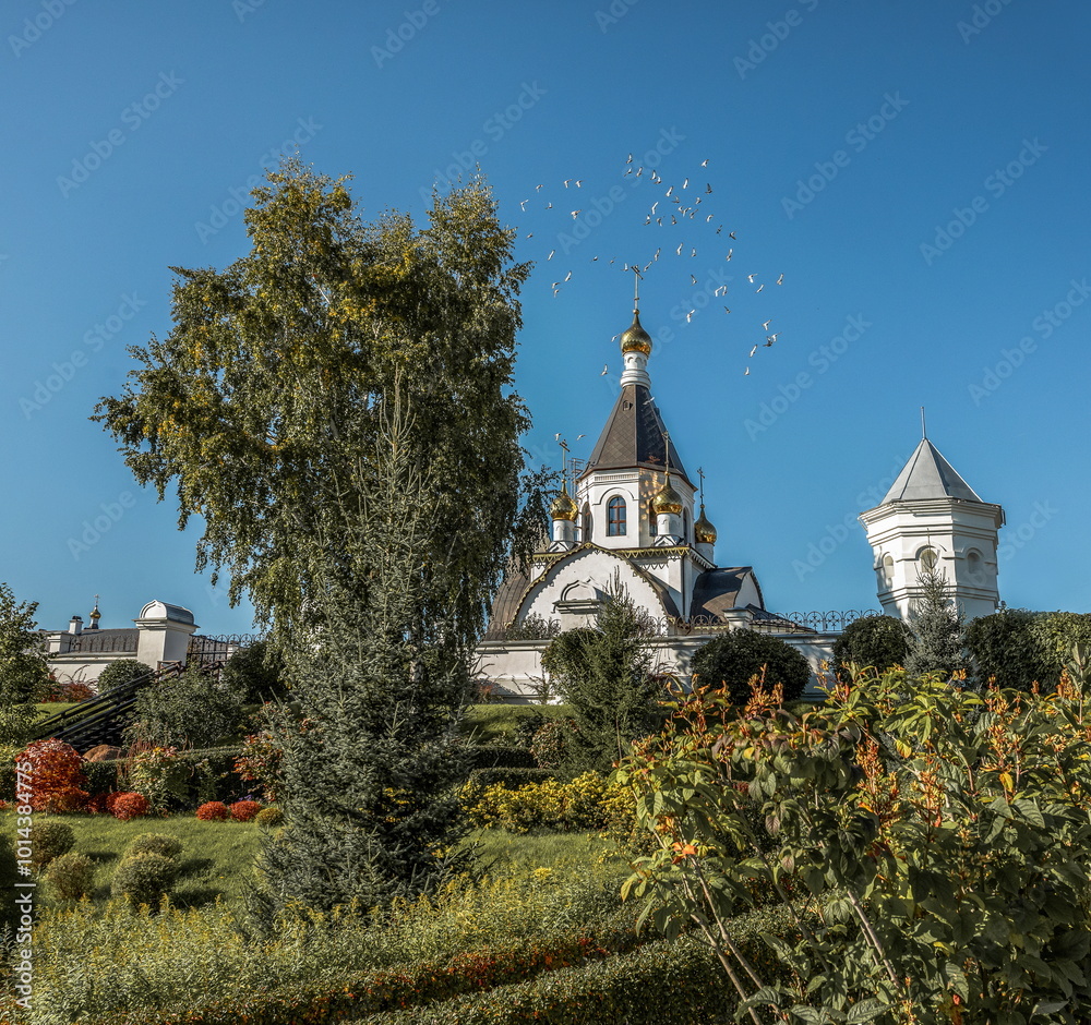 Bell tower in the Holy Dormition Monastery in Krasnoyarsk Bell tower in the Holy Dormition Monastery in Krasnoyarsk