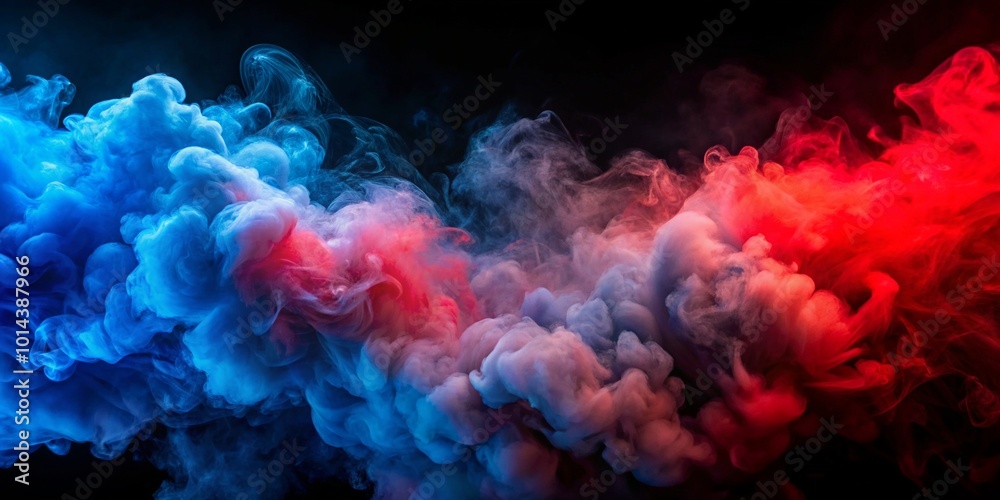 Dramatic Red and Blue Smoke and Fog Creative AI Dramatic Red and Blue Smoke and Fog Creative AI