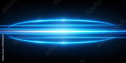 Abstract blue neon speed light effect on black background AI-Created Content