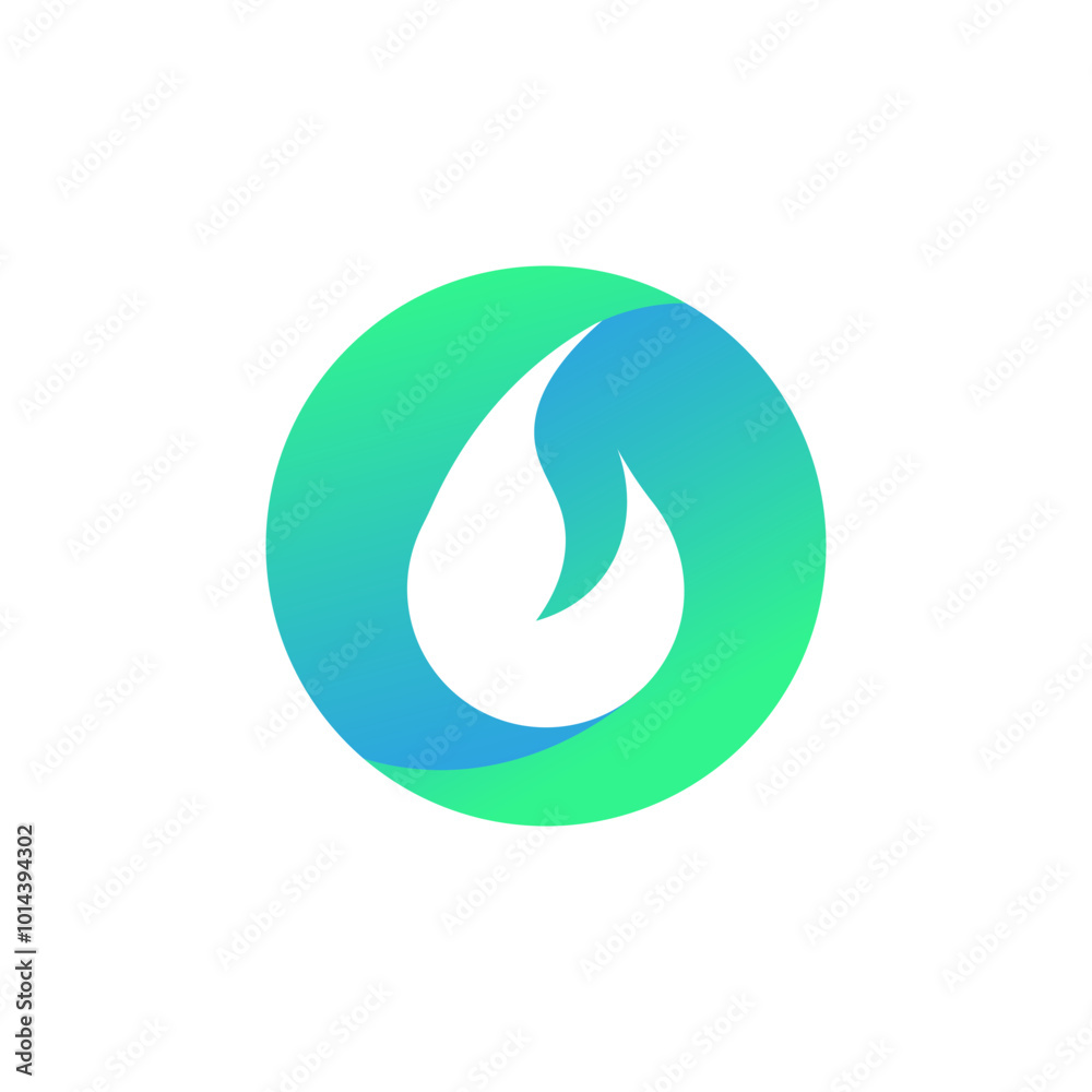 Minimalist and modern style of a flame in negative space isolated by the blue green gradient color in modern and minimalist style for the app and favicon Minimalist and modern style of a flame in negative space isolated by the blue green gradient color in modern and minimalist style for the app and favicon