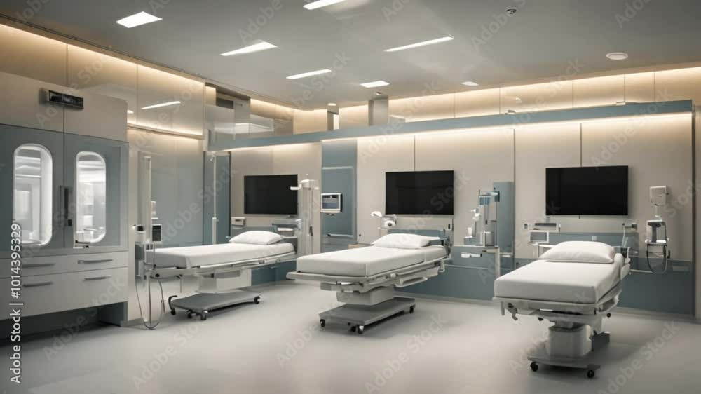 Luxury Hospital Patient Rooms, 3d rendering Luxury Hospital Patient Rooms, 3d rendering