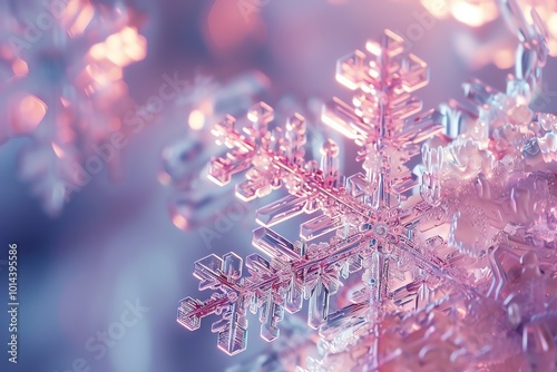 A beautiful snowflake, captured in all its intricate detail. The delicate, symmetrical design is a marvel of nature.