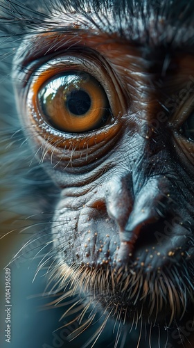 Close-Up Portrait of a Monkey's Eye