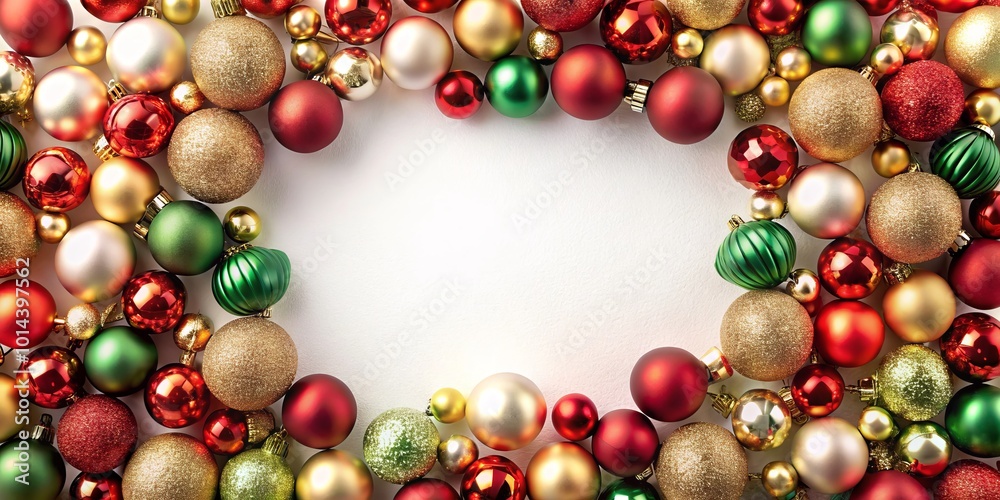 Charming Christmas ornament frame on a white backdrop, ideal for holiday decorations, seasonal gatherings, and cheerful Charming Christmas ornament frame on a white backdrop, ideal for holiday decorations, seasonal gatherings, and cheerful