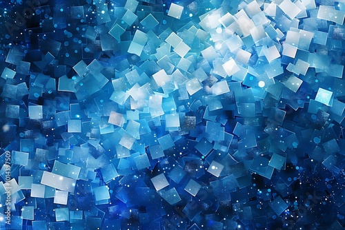 Abstract blue technology background with glass cubes