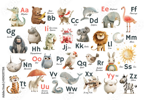 Fototapeta Naklejka Na Ścianę i Meble -  A poster for a nursery or preschool classroom featuring