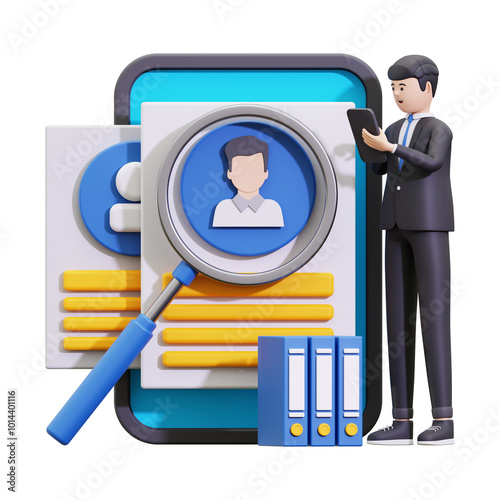 3d Employee Hiring Process Illustration