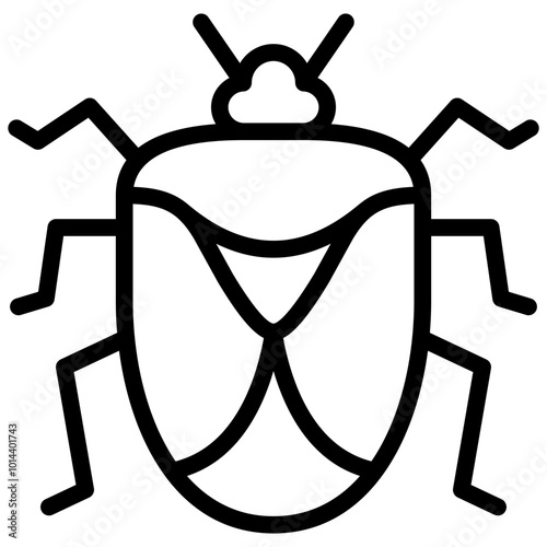 stink bug icon illustration design with outline