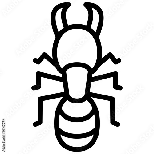 termite icon illustration design with outline