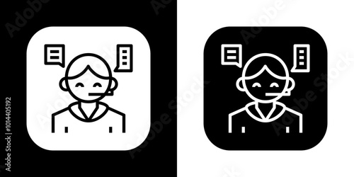 Black and White Icons, customer support call center advice business