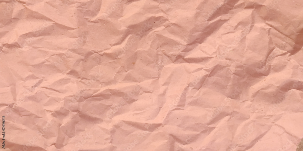 Fototapeta premium Sheet of crumpled brown paper, vector background.
