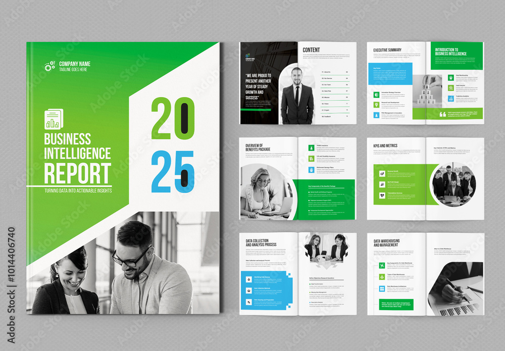 Business Intelligence Brochure Stock Template | Adobe Stock
