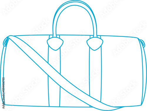 Vintage Duffle Bag Lineart