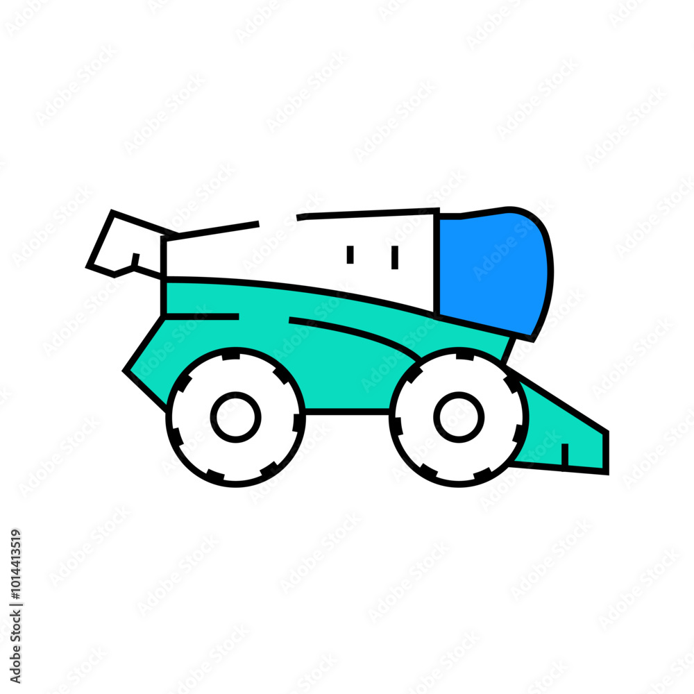 combine harvester line icon vector. combine harvester sign. isolated symbol illustration combine harvester line icon vector. combine harvester sign. isolated symbol illustration