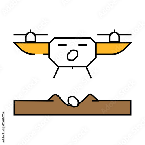 drone agriculture planting line icon vector. drone agriculture planting sign. isolated symbol illustration