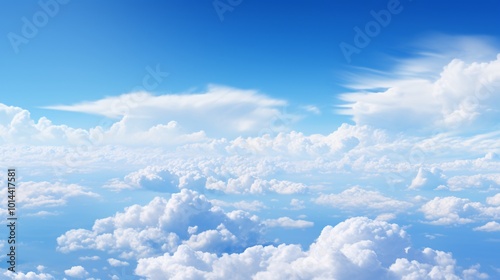 A clear day with a blue sky and fluffy cumulus clouds