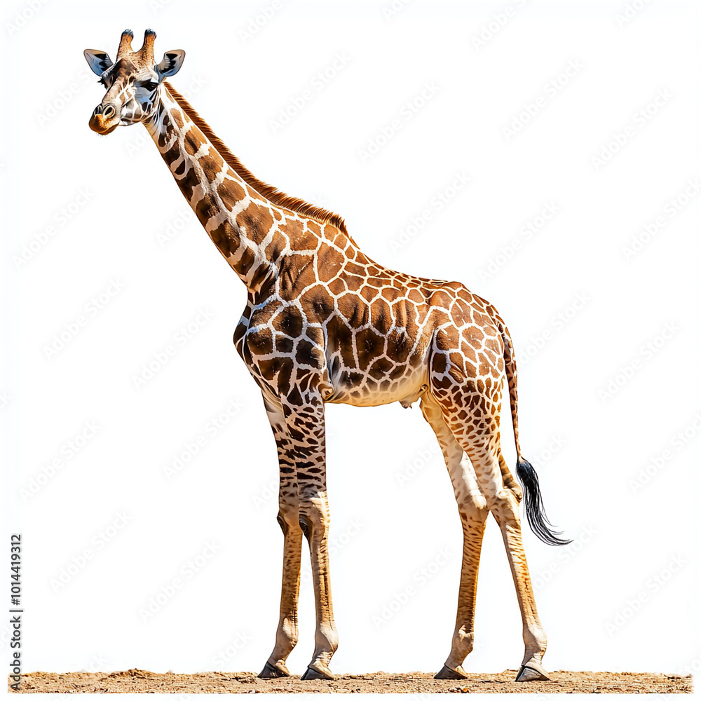 Obraz premium a giraffe isolated in white background