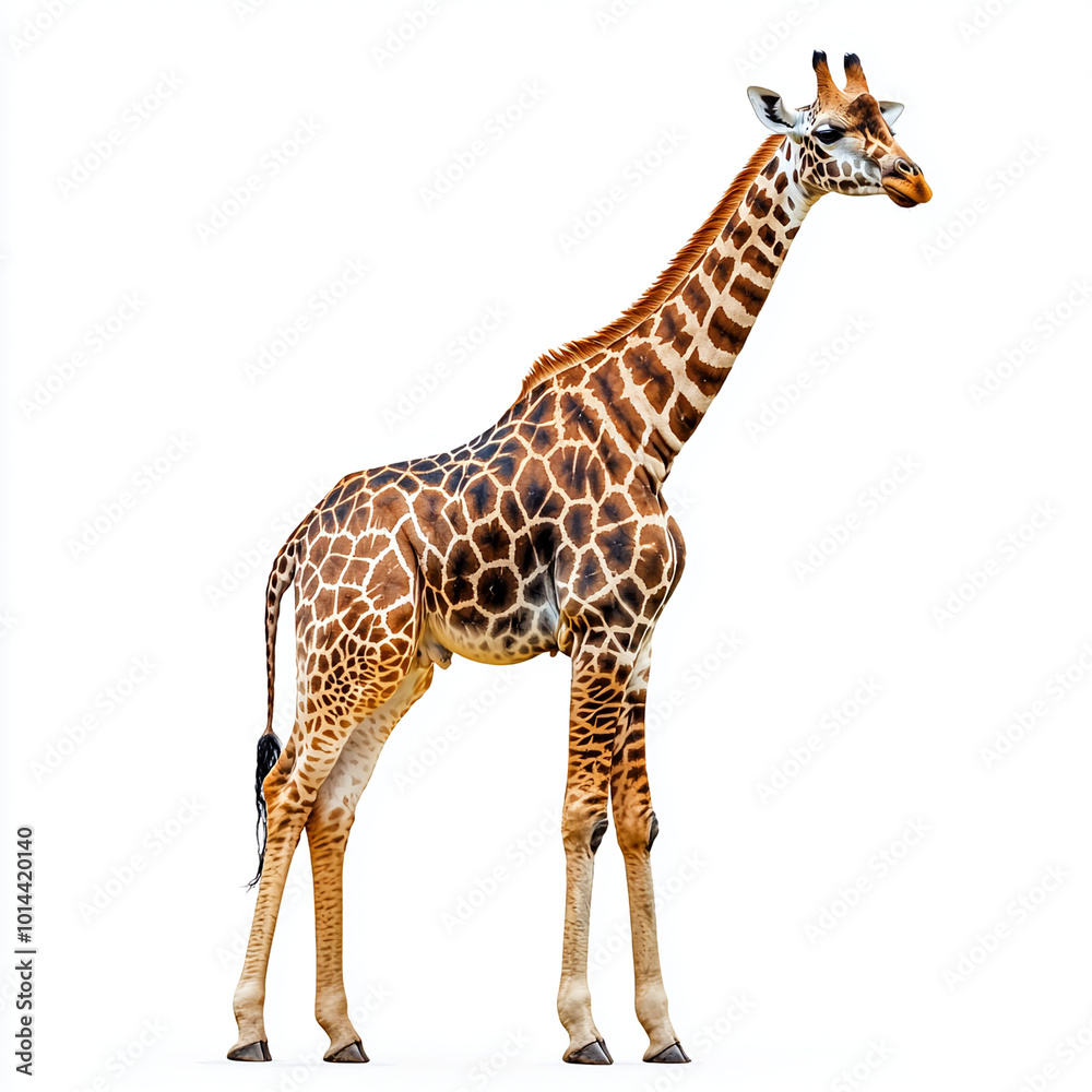 Naklejka premium a giraffe isolated in white background
