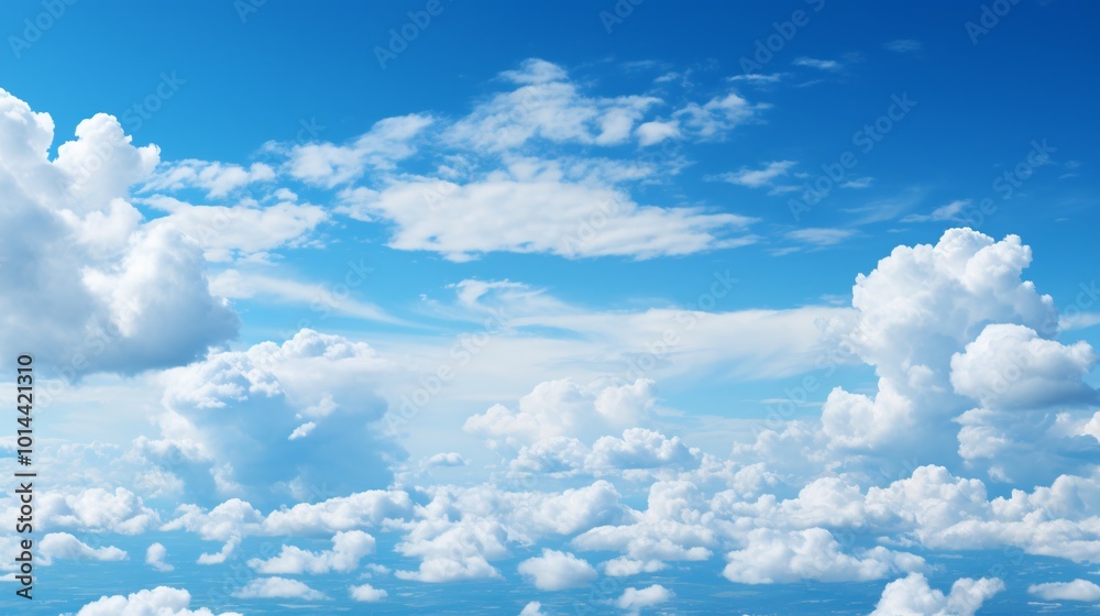 A bright blue sky with high-altitude clouds forming beautiful patterns A bright blue sky with high-altitude clouds forming beautiful patterns