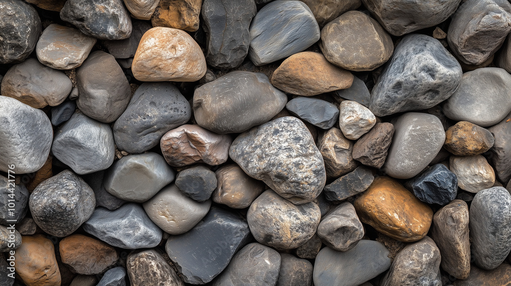 Grey Pebbles Texture, Natural Stone Background
