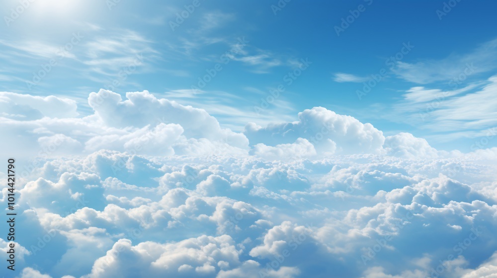 A deep blue sky with high-altitude clouds forming intricate patterns